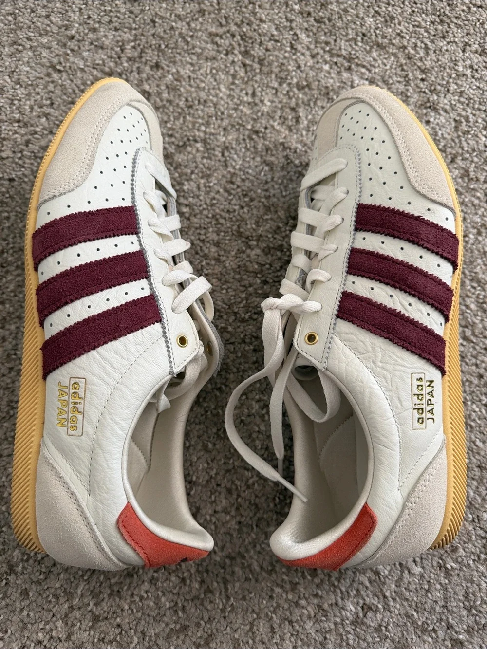 adidas Japan Low-Top Sneakers — Cream, Burgundy & Rust - Picture 4 of 8